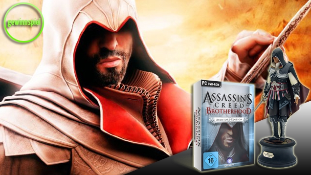 Assassin&#039;s Creed: Brotherhood Auditore Edition: Gewinnt eine streng limitierte Ezio Auditore Sammelfigur + PC-Spiel!