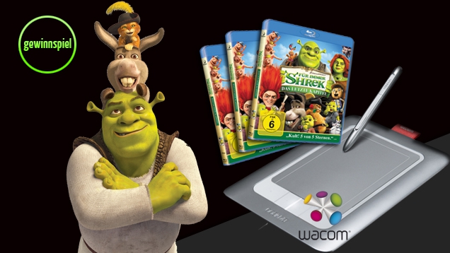 Shrek: das große Finale: Gewinne das einzigartige Stifttablett Bamboo Fun sowie Für immer Shrek auf Blu-ray!